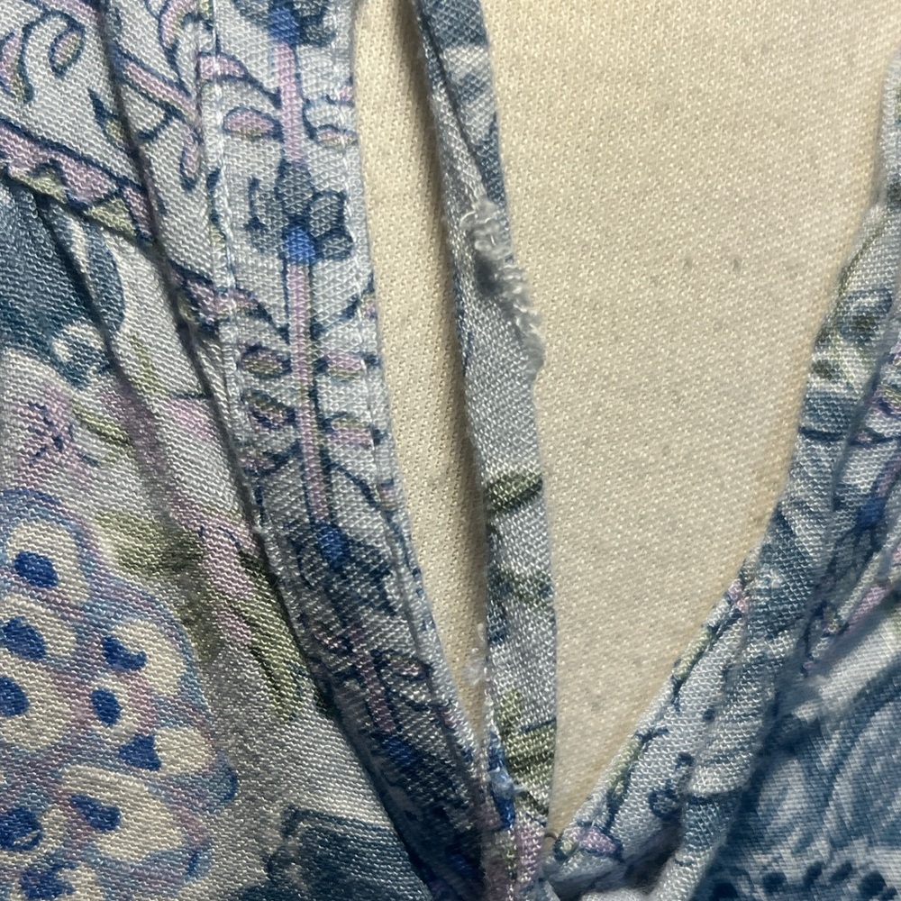 🎉HP🎉Lucky Brand Blue Floral Print Women’s Tiered Dress - Boho - Picture 9 of 11